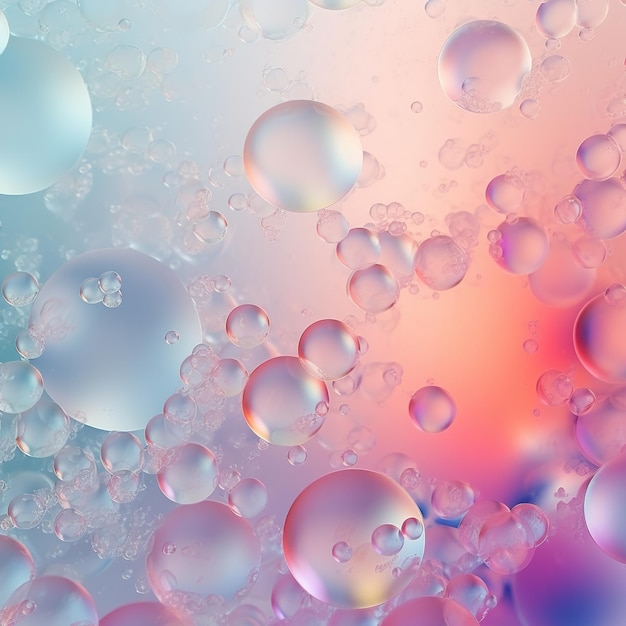 Soap bubbles in a colorful pink and blue colored background