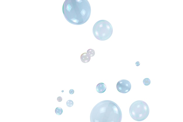 Soap bubbles isolated on a white background