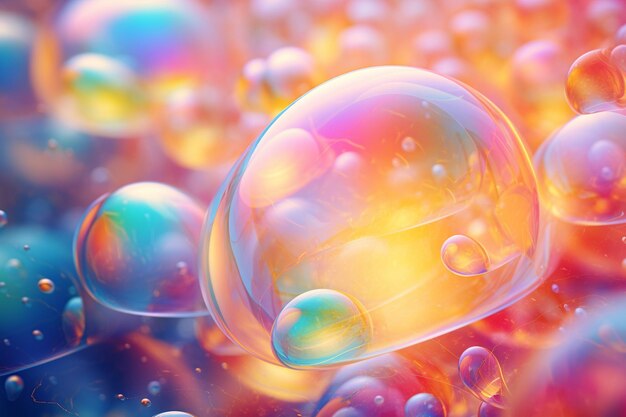 Образ мыльных пузырьков в радужных тонах