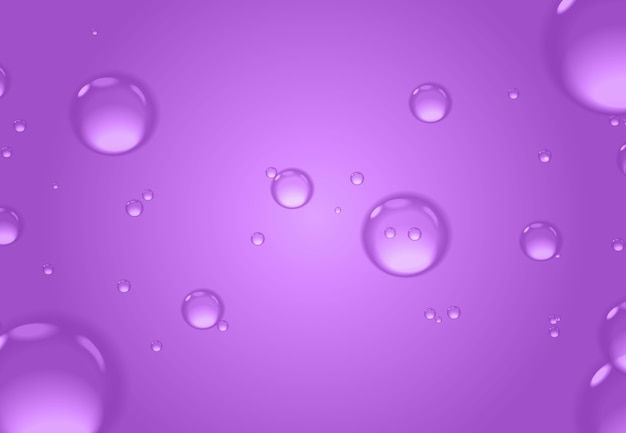 Photo soap bubbles on purple background, violet abstract background.