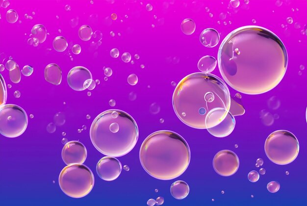 Soap bubbles in a purple background