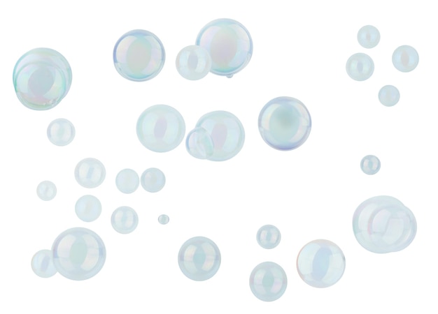 Photo soap bubbles on a white background