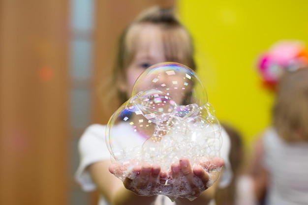 Soap bubbles in your hand