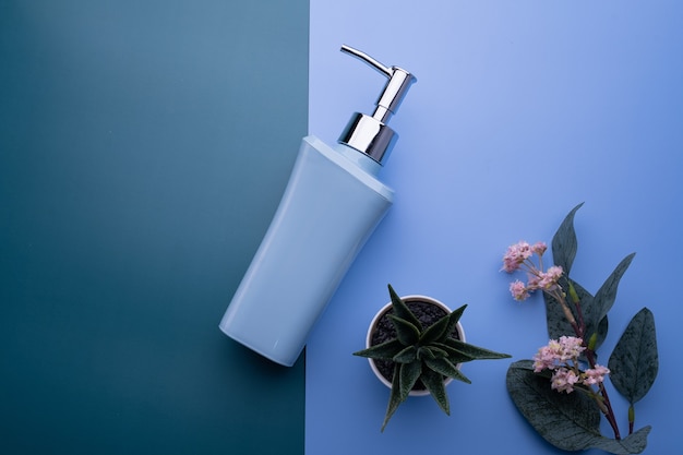 soap dispenser and plants