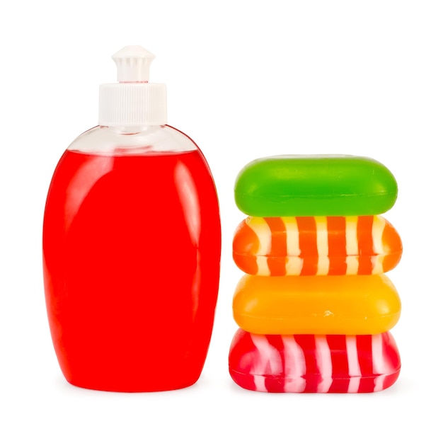 Мыло жидкое красное и стек твердое мыло