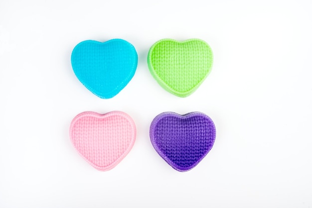 Soap on a white background heart shape