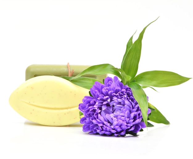 Photo soap with bamboo and flower