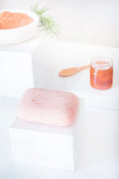 Soap with red clay rosemary and honey