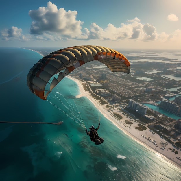 Парение над Канкуном: приключение с парашютом