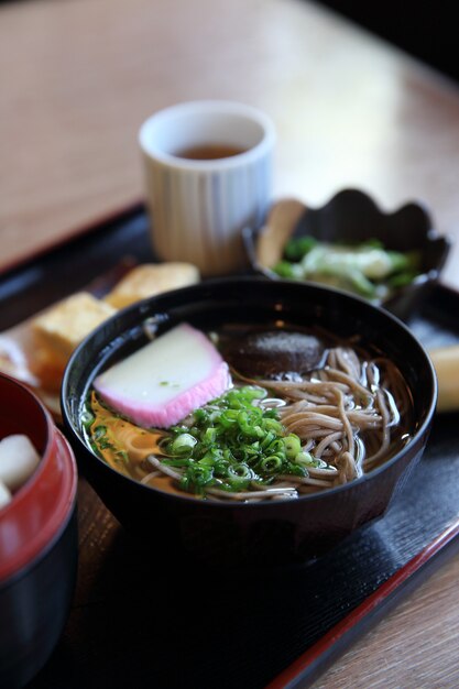 Soba noodles japanese food