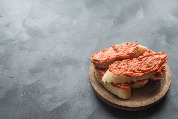 Sobrasada with bread typical spanish