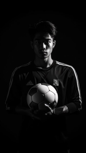 soccer ball being held by a player's hands