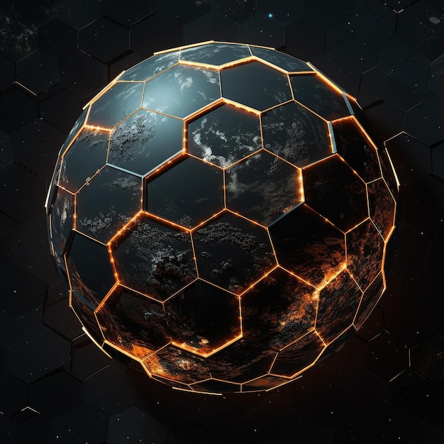 soccer ball on black background