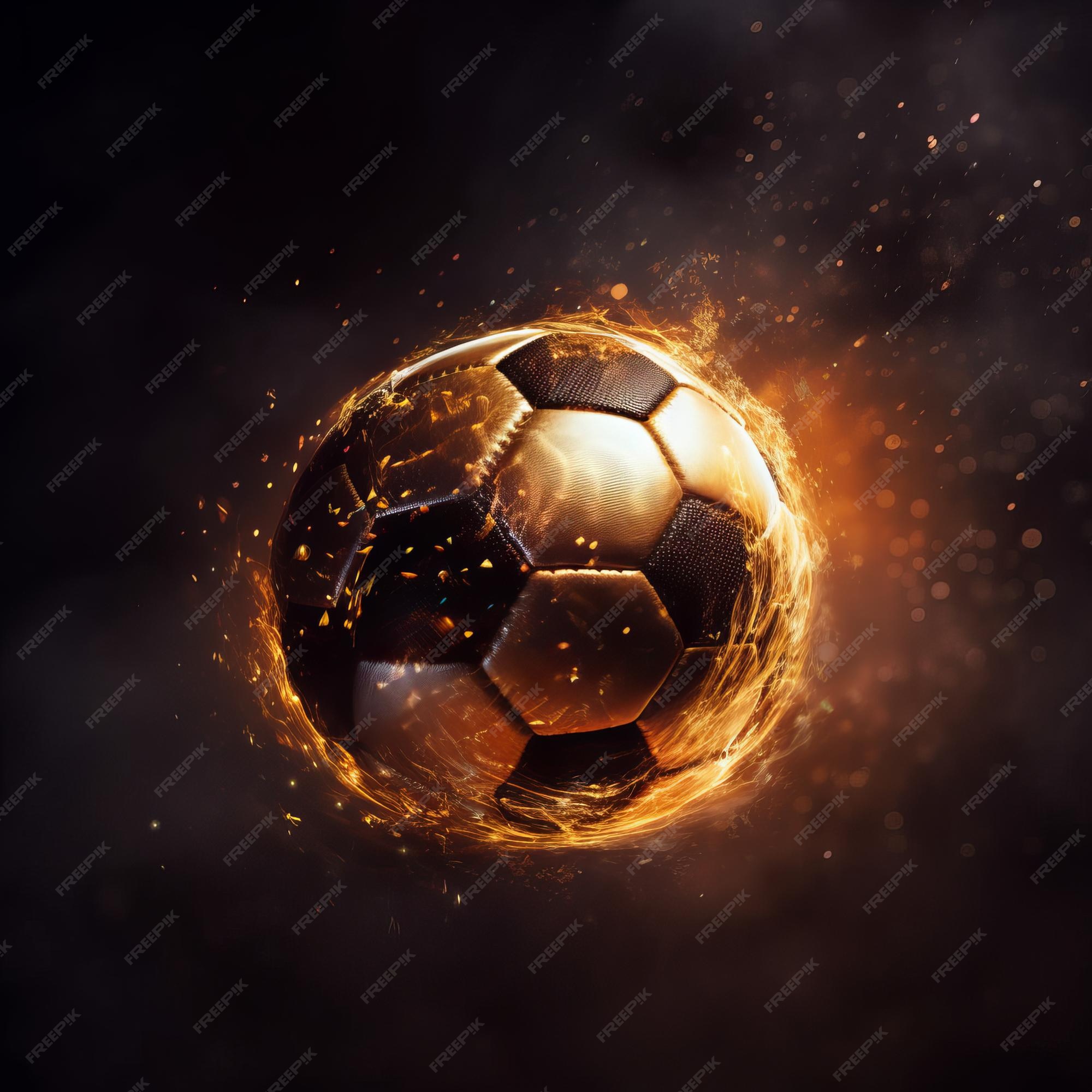 Fiery Soccer Ball Bet Concept Analysis Foto stock 2293061155