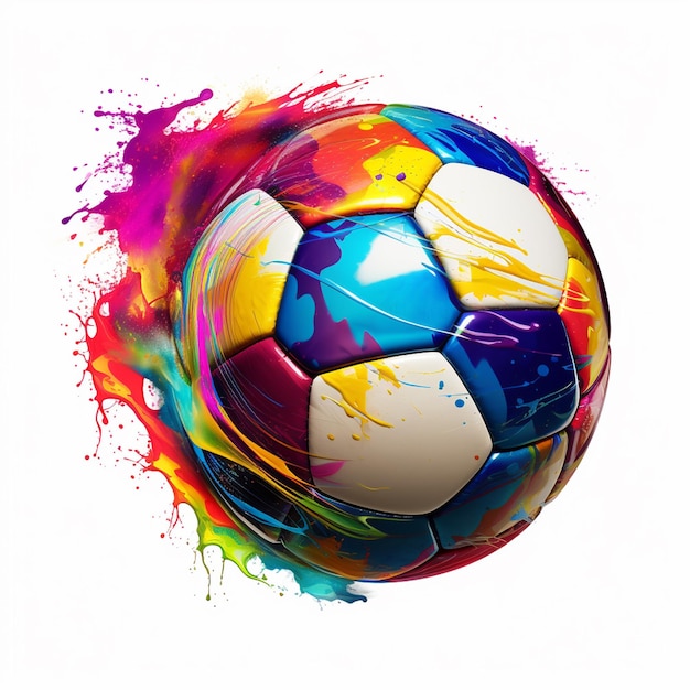 Soccer Ball Colorful Spray Paint