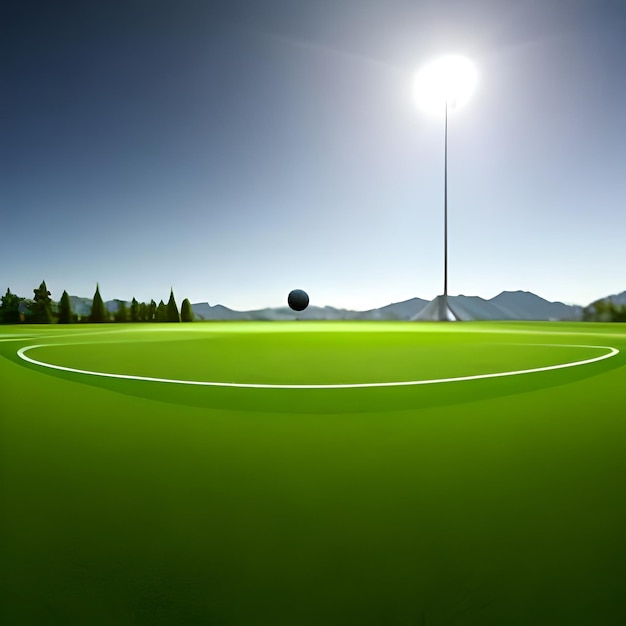 Soccer ball in the football field