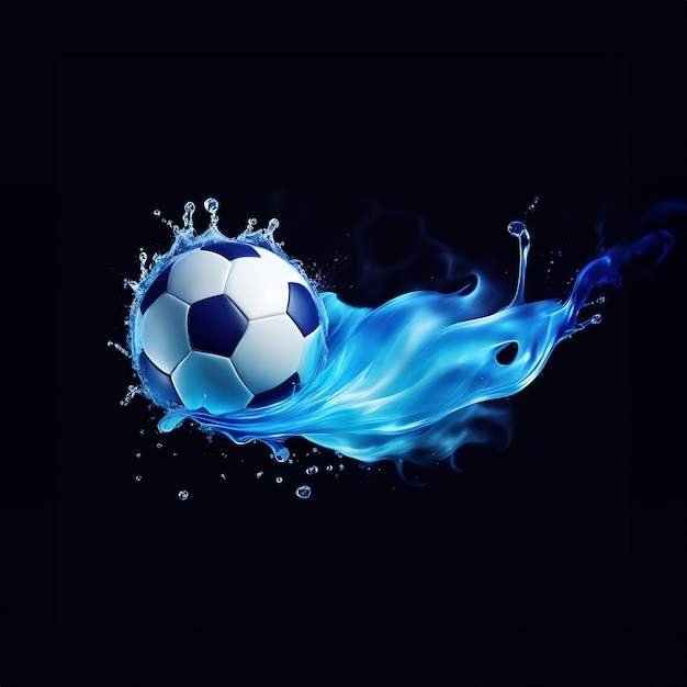 Photo soccer ball football water splash