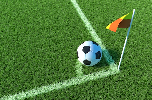 Soccer ball on green grass