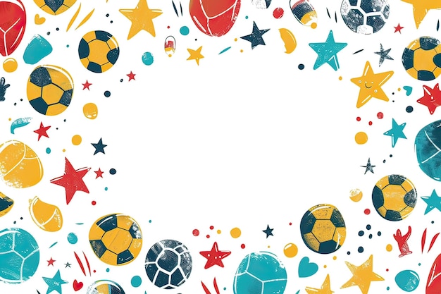 Рамка поздравительной карточки с футбольным мячом Генеративный ИИ