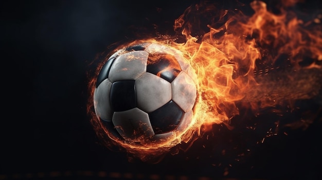 The soccer ball is on fire Generative AI