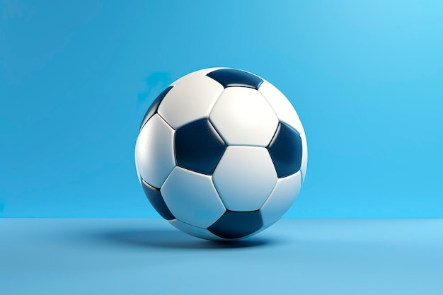 soccer ball on light blue background