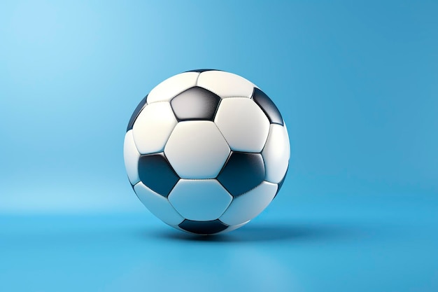 Soccer ball on light blue background