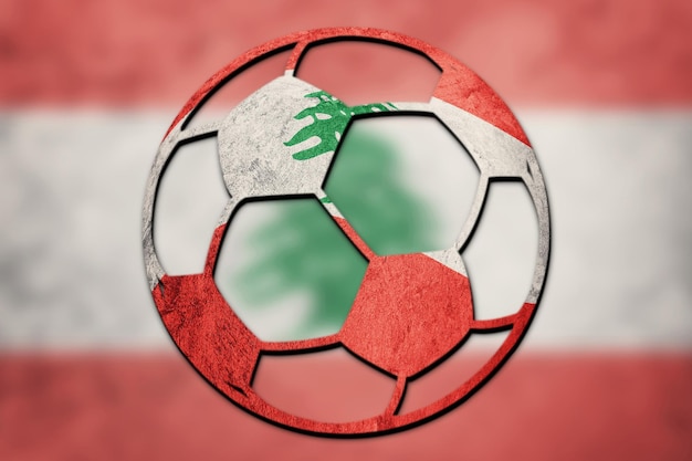 Foto pallone da calcio bandiera nazionale del libano. pallone da calcio libanese.