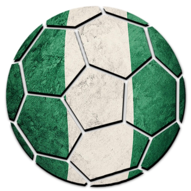 Pallone da calcio bandiera nazionale della nigeria. pallone da calcio della nigeria.