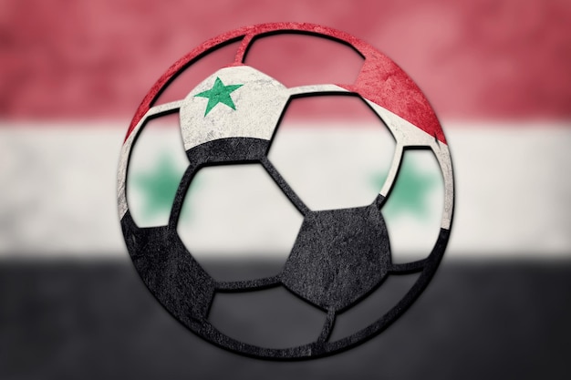 サッカー ボールのシリアの国旗。シリアのサッカー ボール。