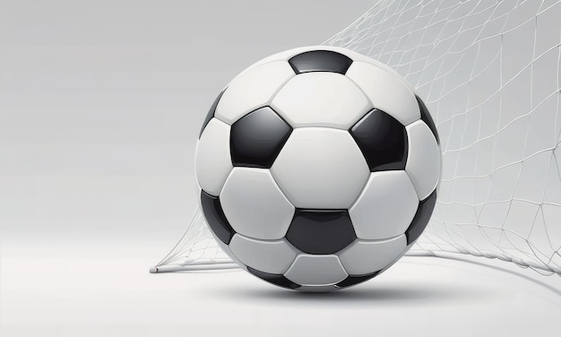 A soccer ball in a net