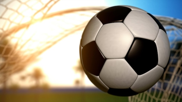 그물에 축구 공