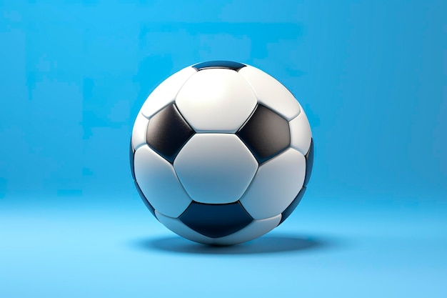 Фото Футбольный мяч на голубом фоне