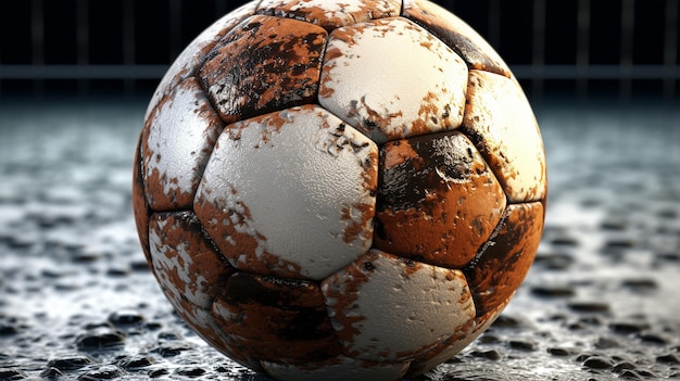 Футбольный мяч для плакатов, баннеров, спортивной концепции, сгенерированный AI