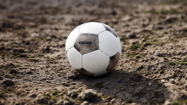 soccer ball resting on a patch of grass