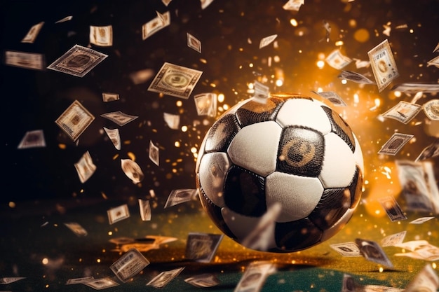 Foto banner di scommesse sportive sul pallone da calcio