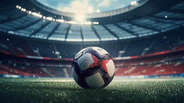 Soccer ball in stadium