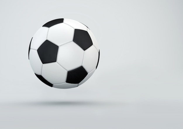 Pallone da calcio su sfondo bianco.
