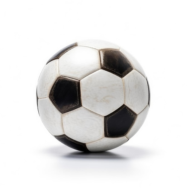 Soccer ball on white over white background Football oldstyle soccer ball