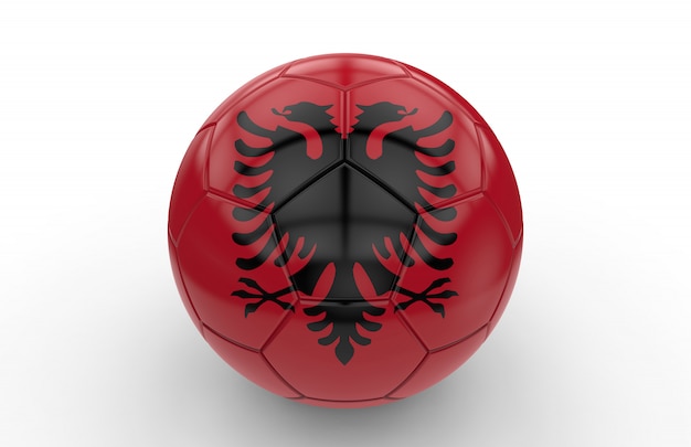 Soccer ball with albanian flag