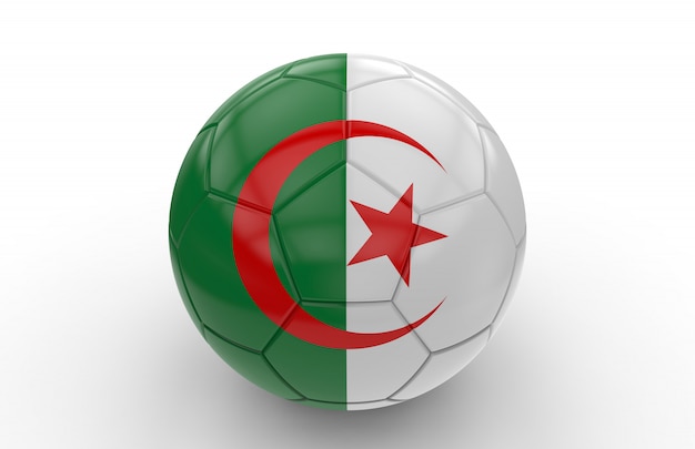 Pallone da calcio con bandiera algeria