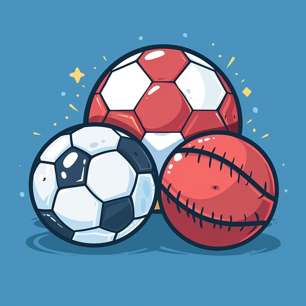 Photo soccer ball with a blue background with a picture of a soccer ball