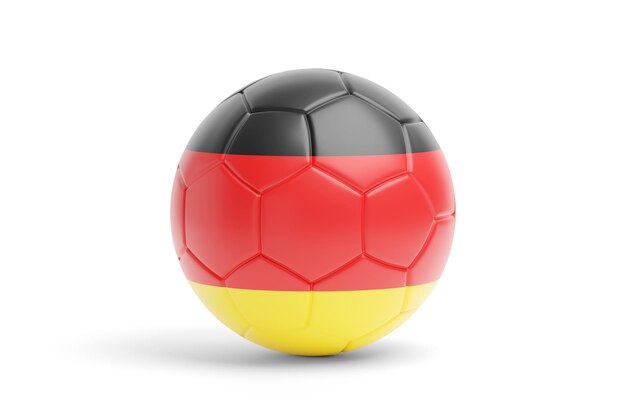 Soccer ball with the colors of the German flag 3d illustration