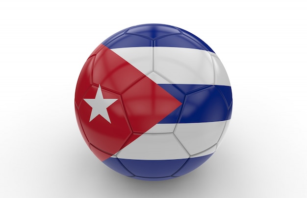 Soccer ball with Cuba flag