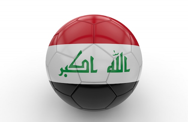 Soccer ball with Iraq flag