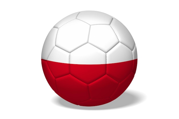 ポーランド 3 D イラストの国旗とサッカー ボール