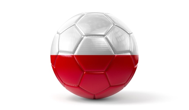 ポーランド 3 D イラストの国旗とサッカー ボール