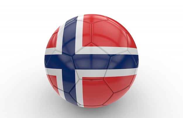 ノルウェー国旗とサッカーボール