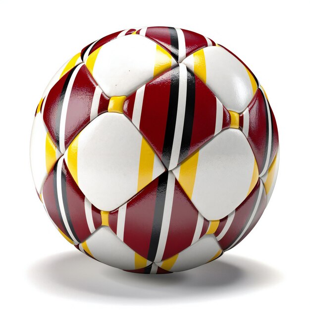 Soccer ball with stripes isolated on white background