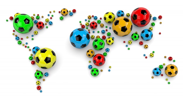 Mappa del mondo di pallone da calcio
