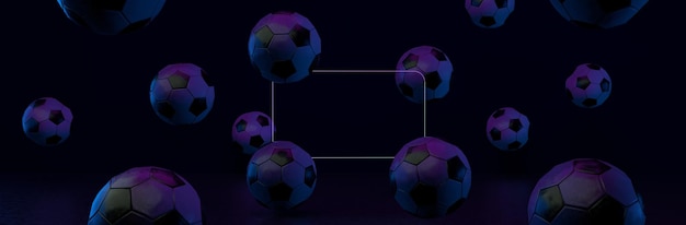 Soccer balls composition for score panoramic